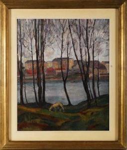 FAVRE Joseph 1885-1942,Paysage d'une rive à l'autre,Piguet CH 2007-03-14