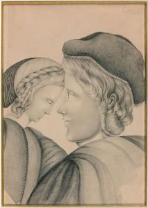 FAVRE Madame,Jeune couple de profil,1858,Artcurial | Briest - Poulain - F. Tajan FR 2018-03-21