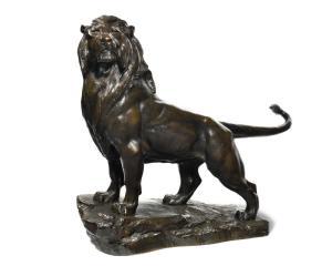 FAVRE Maurice 1875-1915,Lion debout sur un rocher,Osenat FR 2024-03-31