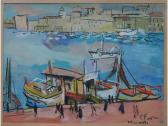 FAVRE Pierre 1911-1997,Le port de Marseille,Le Havre encheres FR 2007-11-11