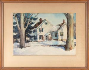 FAY Fred 1901-1987,House in winter,Eldred's US 2024-01-04
