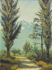 FAY Fred 1901-1987,Paysage de Châteauneuf,1951,Dogny Auction CH 2014-09-30