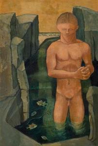 FEARING Kelly 1918-2011,Male Bather with Fish,1950,Heritage US 2013-05-11