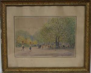 FEBVRE Eugene 1800-1900,« Le Parc Monceau »,Auxerre Enchères FR 2009-06-21