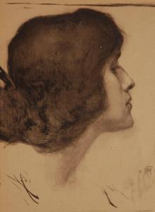 FECHNER hans 1880-1931,Head portrait of a lady,1906,Burstow and Hewett GB 2009-09-23