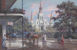 FEDERICO Al 1900-1900,St. Louis Cathedral - A View from St. Peter St.,1991,Aspire Auction 2020-09-04