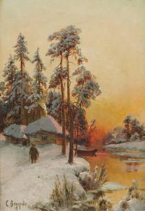 FEDOROV Simeon Fedorovich 1867-1910,Hunting house on the river,Sovcom RU 2023-12-21