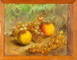 FEHR Henri 1890-1974,Nature morte aux pommes et au raisin,Cannes encheres, Appay-Debussy 2023-10-13