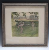 FEILD MAURICE 1905-1988,Rural wooded landscape with children playing,Cuttlestones GB 2021-03-11