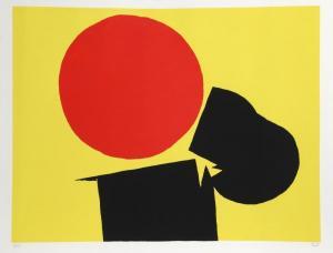 FEITO LOPEZ Luis 1929-2021,Abstract with Red Sun,1970,Ro Gallery US 2024-02-07