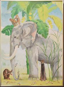 FEITUSSI Lucien 1900-1900,Animals in a Tropical Landscape,1977,Hood Bill & Sons US 2018-10-02
