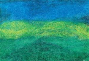 FEKETE Nagy Béla 1904-1983,Blue-Green Landscape with Fine Structures,Kieselbach HU 2017-05-26