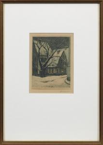 FELDHUSEN Anna 1867-1951,Winterliche Ansicht aus Alt-Bremen mit Blick auf e,Schloss DE 2019-05-11