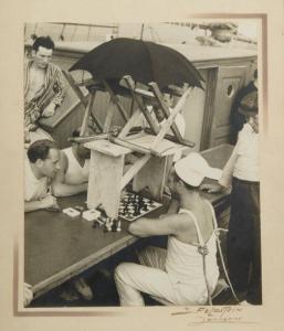 FELDSTEIN JECHIEL,Joueurs d'échec sur un voilier,1930,Artprecium FR 2020-03-18