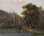 Fellhammer F.A,Castle above the River,1865,Palais Dorotheum AT 2017-11-25