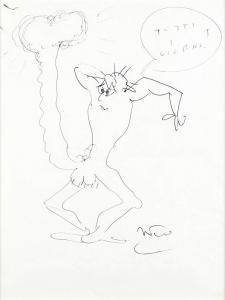 FELLINI Federico 1920-1993,Disegno satirico,Bertolami Fine Arts IT 2023-06-23