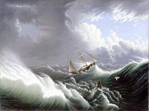 FELLNER 1845,Stürmische See mit Segelbooten,1845,Reiner Dannenberg DE 2006-03-21