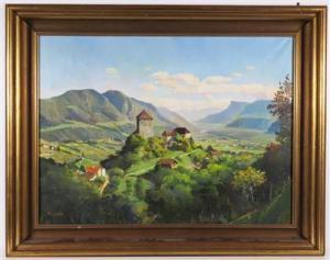 FELSINGER Josef,Sommerliche Landschaft mit Burg in Tirol (Südtirol,Palais Dorotheum 2020-10-08