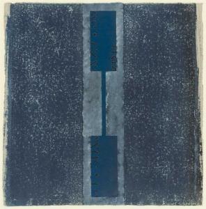 FEND Dietmar 1949,Abstrakte Komposition in Blau- und Grautönen,1993,Zeller DE 2016-12-09