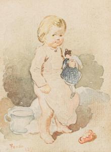 FENDI Peter 1796-1842,CHILD WITH DOLL,1831,im Kinsky Auktionshaus AT 2022-12-06