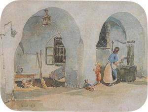 FENDI Peter 1796-1842,MOTHER AND CHILD AT THE WELL,1839,im Kinsky Auktionshaus AT 2023-06-20