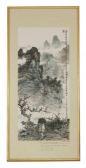 fengbai jiang 1915-2004,landscape of a mountainous region of dark rocks an,Sworders GB 2014-11-11