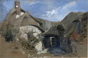 FENN William Wilthieu 1827-1906,Cottage Courtyard,19th Century,Keys GB 2022-02-18