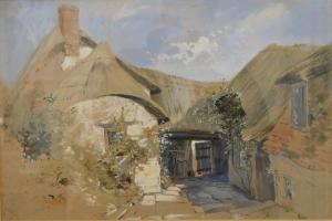 FENN William Wilthieu 1827-1906,Thatched Cottage Exterior,Rowley Fine Art Auctioneers GB 2021-05-08