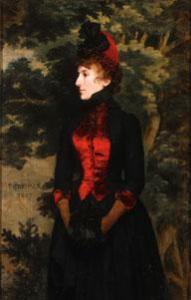 FENNER BEHMER Hermann,Portrait of a Finely Dressed Woman with Velvet Ves,1887,Jackson's 2016-11-29