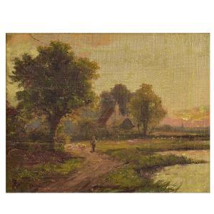 FENSON Robert Robin 1880-1920,Shepherd Walking the Old Path,Kodner Galleries US 2023-06-28