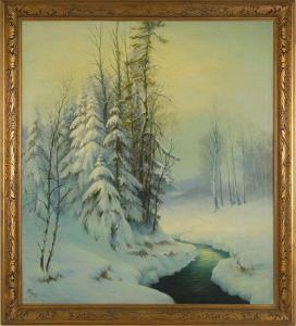 FENTON LUCILLE 1912-2001,Winter landscape with stream,Eldred's US 2009-12-11