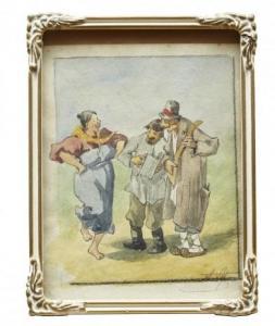 FEODOROVICH AFANASIEV aleksey 1850-1920,Dansande bönder,Uppsala Auction SE 2015-01-20