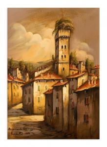 FERABOLI Mariolino 1923-1992,Lucca. Torre dei Guinigi,1979,Borromeo Studio d'Arte IT 2022-09-20