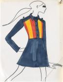 FERAUD LOUIS,Archive of 1960s Mod fashion sketches from the Par,Swann Galleries US 2016-09-29