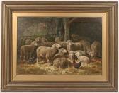 Ferdinand CERAMANO Charles 1829-1909,Barnyard Sheep,Nye & Company US 2020-07-08