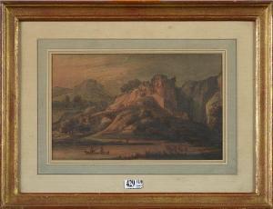 FERDINAND FABRITIUS Carl 1637-1673,Paysage fluvial animé,17th century,VanDerKindere BE 2020-03-17