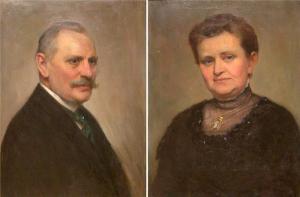 FERDINAND MORITZ Friedrich,Elegante Dame und Herr im Brustportrait,1910,Reiner Dannenberg 2009-03-30