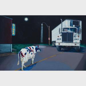 FERDINANDS FORBES FRANCES 1952,COW AND TRUCK,1986,Waddington's CA 2017-11-27