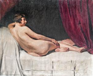 FERENC Szablya Frischauf 1876-1962,Reclining nude,Nagyhazi galeria HU 2015-12-16