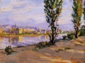 FERENCZY Valer 1885-1954,Sunlit Riverside with Houses in the Background,Kieselbach HU 1998-12-11