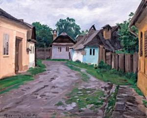 FERENCZY Valer 1885-1954,View of a village,1906,Nagyhazi galeria HU 2021-11-28