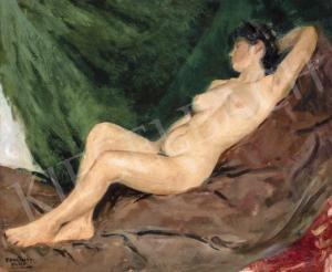 FERENCZY Valer 1885-1954,Woman Nude in front of the Green Drapery,Kieselbach HU 2021-10-11