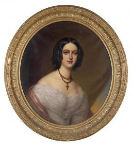 FERENZ Anton Johan,Anton Ferenz 
 Bildnis einer jungen Dame,1870,Palais Dorotheum 2012-09-13