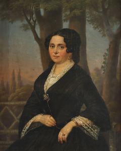 FERENZ Anton Johan 1801-1888,Portrait der Marie Kramer geb. Raabl,1854,Von Zengen DE 2022-09-02