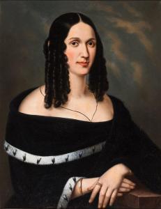 FERENZ Anton Johan 1801-1888,Portrait einer jungen Frau mit Stöpsellocken,1843,Zeller DE 2019-06-25