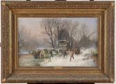 FEREY Edouard 1800-1800,Calèches et chariots dans la neige,Adjug'art FR 2020-07-06