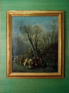 FEREY Edouard 1800-1800,Promenade forestière sur la rivière gelée,Adjug'art FR 2022-10-29