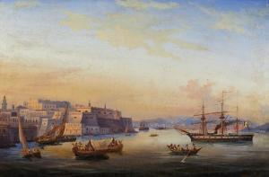 FERGOLA Salvatore 1799-1874,Veduta di Malta,Capitolium Art Casa d'Aste IT 2023-12-13