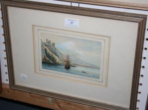 FERGUSON Fancy,View of a Moored Sailing Vesselnear Figures in a R,Tooveys Auction GB 2011-02-23