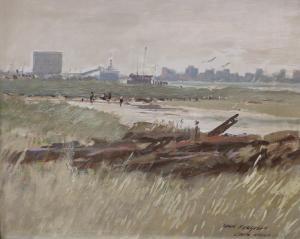FERGUSON John 1885-1967,Industrial coastal landscape,Gorringes GB 2022-08-01
